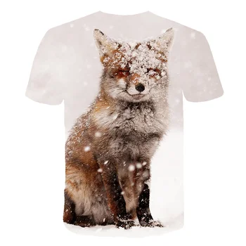 Devyni-Tailed Fox Marškinėliai 3D Print T-shirt Gyvūnų Juokinga Vyrų Marškinėliai Mados Vasaros 2020 Gotikos Mens Drabužius, Vintage Drabužių