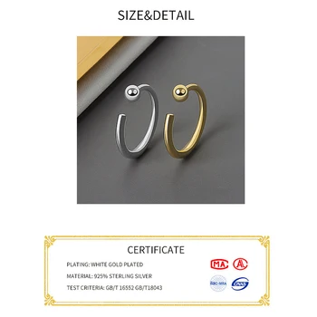 S925 sterlingas sidabro žiedai moterims taškus aukso spalvos Atidarykite Reguliuojamas Piršto Žiedą bauda jewlery Anti-alergijos Papuošalai, Aksesuarai