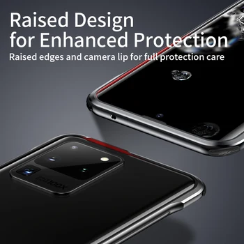 Prabanga Aliuminio Metalo, atsparus smūgiams Bamperis Apsaugoti Telefono dėklas Samsung Galaxy S21 Ultra S20 20 Pastaba Plus Mados Galinį Dangtelį