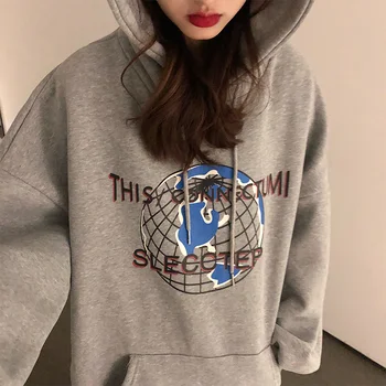 Plus size harajuku hoodie žiemos drabužių moterims korėjos stiliaus streetwear negabaritinių marškinėlius Atsitiktinis Puloveriai viršūnės