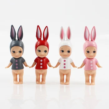 4pcs/set 10cm Sonny Angel Doll, Žaislų, Animacinių filmų Gyvūnų, Triušių Sonny Angelas Kawaii Lėlės Kewpie PVC Paveikslas Modelis, Žaislai, Dovanos Vaikams