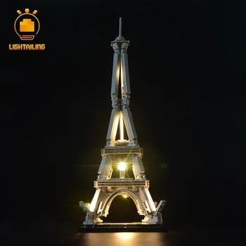LIGHTAILING LED Šviesos Rinkinys Architektūros Eifelio Bokšto Apšvietimo Komplektas Suderinama Su 21019 (neįeina Modelis)