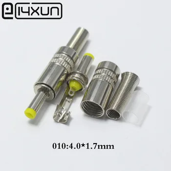 EClyxun 10vnt Metalo 4.0x1.7mm 4.0*1,7 mm DC Maitinimo Male Jack Plug Jungtis