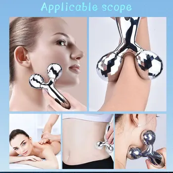 6.37 colių Veido Gua Sha 3D Roller Face-Lift Massager viso Kūno atpalaiduojantis Masažas Nešiojamą Y Formos Raukšlių Valiklis Lieknėjimą