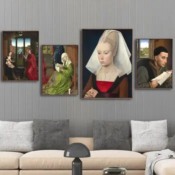 Namo Apdaila Spausdinti Drobė Sienos Meno Plakatas Naftos Unframde Brėžiniai Paitings Rogier van der Weyden Portretas Nuotraukas