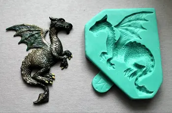 F5109 3D Animaciją Amatų Dragon Tortas Silikono Formos Dinozaurų Šokolado Pomadka Pelėsių ( JAV užjūrio sandėlis)