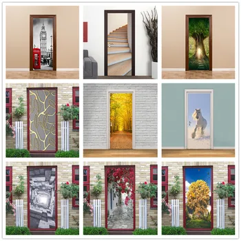Paprasta, Europos Stiliaus Lipdukai ant Durų Home Design Vinilo Žievelės ir Klijuoti Apmušalus Freskomis Vandeniui Plakatai adesivo porta
