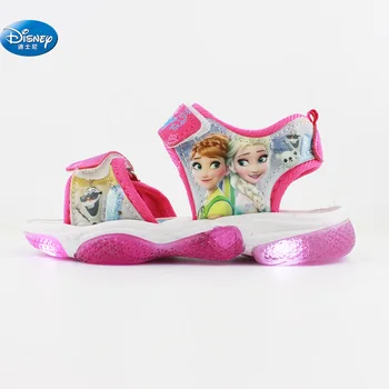 Naujo užšaldyti elsa ir Anos mergaitės sandalai su LED šviesos Disney princess vaikai minkšti batai Europoje dydis 20-31