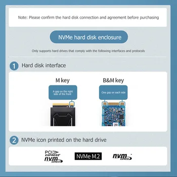 ORICO M. 2 NVME Talpyklos USB C Gen2 10Gbps PCIe SSD Atveju M2 SATA NGFF USB Atveju 10Gbps SSD Langelį 2230/2242/2260/2280 SSD