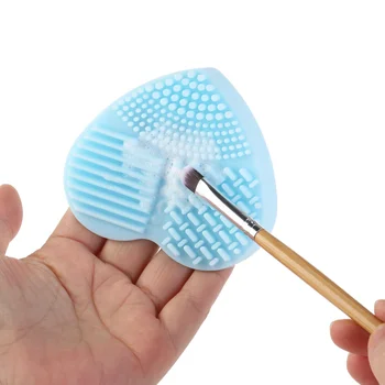 Makiažas Brush Cleaner Silikono Širdies formos Šepetėliu Kiaušinių Plovimo Priemonė, Mėlyna