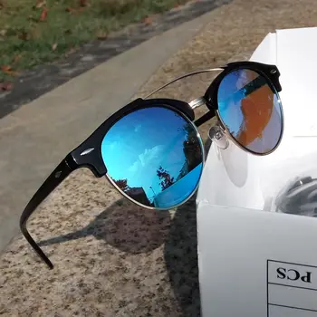 Mados Moterų ar vyrų, Poliarizuota akiniai nuo saulės Katės Akių Atspalvių Prabangos Prekės DesignerHalf Rėmelis Dvigubas šviesos Akiniai d