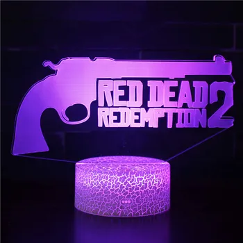 APEX Legendų Herojus Red Dead Redemption 2 Pav Anime Naktį Šviesos Vaikai 3D Akrilo LED Nightlamp Iliuzija Stalo Lempa Dovanos