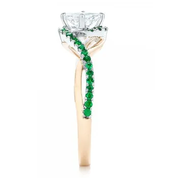 BIJOX ISTORIJA, mados sidabras 925 žiedo moterų papuošalai su smaragdas brangakmenio korėjos pop žiedai vestuvės šalis dydis 5-12