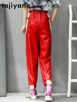 Tajiyane 2020 Streetwear Moterims, natūralios Odos Sweatpants Moterų Nekilnojamojo Avikailio Kelnės Moteris Negabaritinių Kelnes Pantalon TN1276