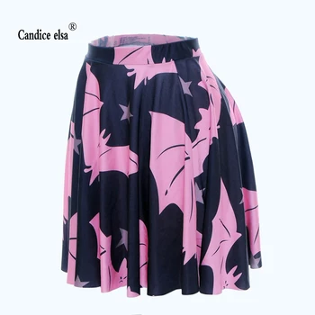 CANDICE ELSA moteris, sijonai, skaitmeninis spausdinimas didmeninė rožinė šikšnosparniai teismas klostuotas sijonas sijonas skt1012