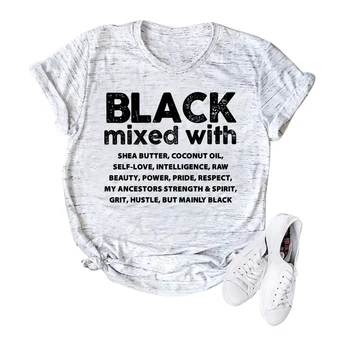 2020 Juoda Moterys T-shirt Juoda, Sumaišyti su Marškinius Melanino Black Pride Tees BLM Black Girl Magic Marškinėliai Tumblr Viršūnės
