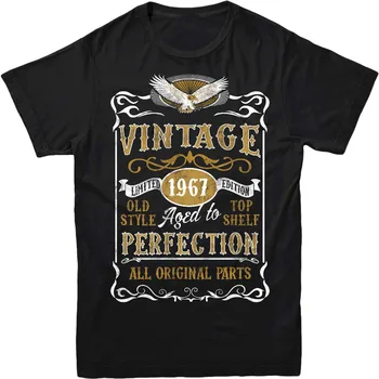 Pagaminta 1967 M. Derliaus T-Shirt. Gimęs 1967 m., praėjus 50 Metų, Gimtadienio Amžiaus Metų Dovanų Top Marškinėliai Užsakymą Bet Logotipas Dydis Hip-Hop Marškinėliai