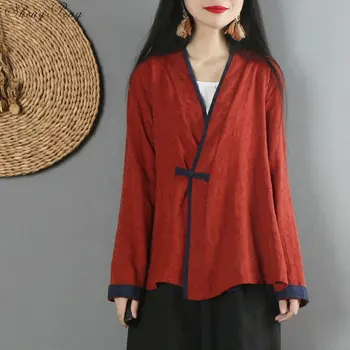 Tradicinės kinų marškiniai, palaidinės moterims, moteriška rytų cheongsam viršuje cardigan lino Kinijos tradtional drabužių V1476