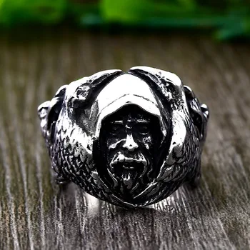Beier Skandinavų Mitologija Odin Varnas Sidabro Žiedai Mens Viking Vilkas Nerūdijančio Plieno Žiedas Skandinavijos Amuletas Papuošalai LR393