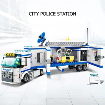 Policijos Stoties Pastato Blokus City Serijos Namas Sunkvežimių Plytų Kūrėjas Asamblėjos Švietimo Žaislai Vaikams Berniukams Kalėdų Dovana