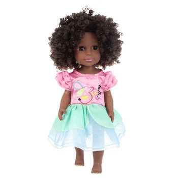 35cm Juoda Kūdikių Lėlės Pop Green Afrikos! Atgimsta Silikono Viny Naujagimių Poupee Boneca Minkštas Žaislas Mergaitė Vaikas Todder