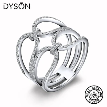 Dyson Originali 925 Sterlingas Sidabro Paprasta Didina Žiedų Moterų Geometrinis Aišku, Cirkonis Mados Acecessories Juvelyriniai Dirbiniai Didmeninė