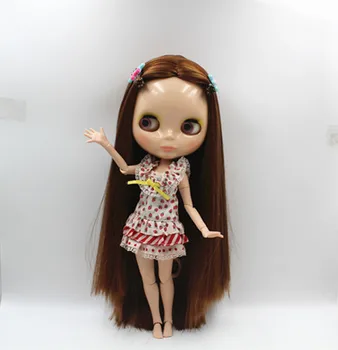 Blygirl Blyth lėlės Šviesiai rudi tiesūs plaukai nuogas lėlė 30cm bendras kūno 19 bendras 