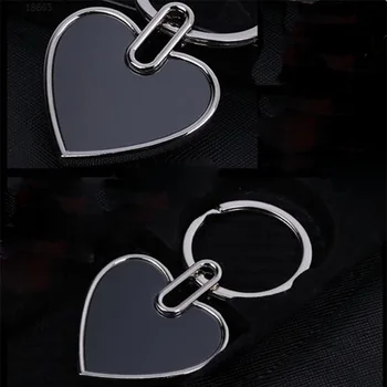 200Pcs Tuščią Širdį Metalo Key Chain Volframo plieno Skatinimo Klavišą Žymes Dovana Pritaikyti Logotipas Lazerio Keyrings -DHL Nemokamas Pristatymas