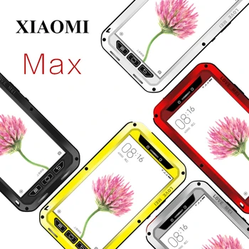 MEILĖ MEI Metalo Atveju Xiaomi Mi Max Padengti Galingas Aliuminio Šarvai atsparus smūgiams atsparus Vandeniui Atveju Xiaomi Mi Max + Gorilla Glass