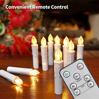 Kalėdų LED Elektroniniai žvakių Šviesos Flameless Nuotolinio Valdymo Lempos Vestuvių, Gimtadienio, Vakarienės Apšvietimo Namų Puošybai