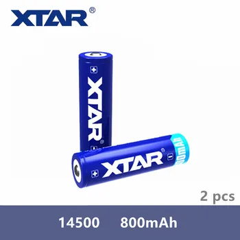 2 Vnt originalus Xtar Įkrovimo 14500 800mAh, 3,7 V saugomų baterija skirta fotoblykstės nešiojamų maitinimo šaltiniai ir kt