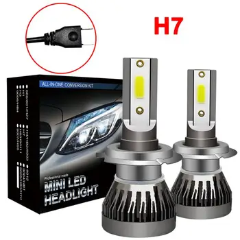 Žibintų Lemputės 2X 120W H7 LED Žibintų Aukštis/artimąsias COB (Chip Lemputes Rinkinio 26000LM 6000K'UK Automobilių Žibintų Lemputės Automobilių Šviesos