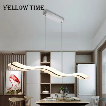 Balta Paprasta LED Pakabukas dega Gyvenamasis kambarys, Valgomasis kambarys, Virtuvė Kabo Lempa Akrilo Ceilling, Sumontuoti Sieniniai Šviestuvai, Lempos