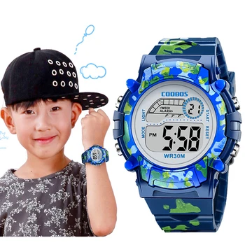 2020 Sporto Vaiko Elektroninių Žiūrėti Daugiafunkcį Vandeniui Skaitmeninės Vaikams Žiūrėti spalvotu LED Berniukas Mergaičių Riešo Žiūrėti reloj infantil