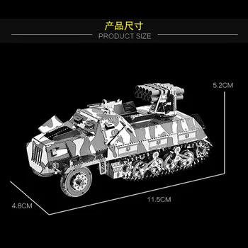 2vnt Nustatyti HK Nan juanių 3D Metalo Dėlionės Pusė kelio raketų paleidimo 6-Ratiniai sunkiųjų šarvuotas automobilis 