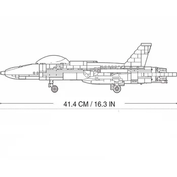 682Pcs Karinės F/A-18 Strike Fighter Blokuoti MUMS Hornet lėktuvo Modelis šiuolaikinis Karas Pastatas, Mūrinis Žaislai Vaikams