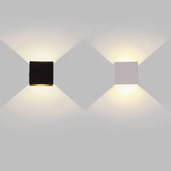 6W 12W lampada LED Aliuminis sieninis lengvųjų geležinkelių projekto Aikštėje LED sienos lempos naktiniai kambario, miegamojo sienų dekoras menas