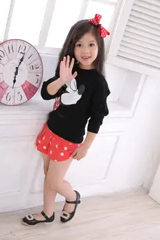 Anlencool Naują Pavasario 2020 m. vaikai su korėjos mergaičių medvilnės megztinis, sijonas kostiumas animacinių filmų lady dviejų dalių kūdikių mergaičių paltai + sijonas