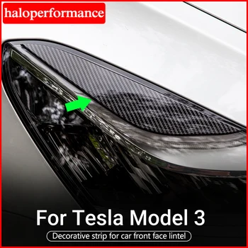 Haloperformance Model3 Lempos Antakių Priekinių žibintų Antakį Už Tesla Model 3 Anglies Pluošto ABS Dekoratyvinės Juostelės Priedai Trijų Y