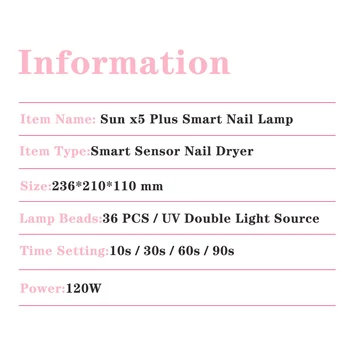Nagų Lempa Manikiūro 120W Didelės Galios LED Nagų Džiovintuvas Lempos Gydant Visas Gelis lenkijos Džiovinimas UV Gelio Lempa Nagų Džiovinimo Mašina