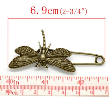 10 Bronzos Tonas Dragonfly Žiogeliai Sagės 6.9x3cm (B15246)