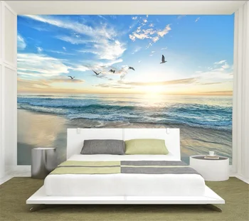 Wellyu Užsakymą tapetai jūros saulėtekio fone sienos popieriaus namų dekoro gyvenimo kambario, miegamasis 3d TV fono sienos 3d tapetai