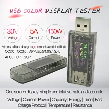 Skaitmeninis USB Testeris QC 2.0 3.0 FCP AFC DCP Greitai Įkrauti Detektorius DC 3,7 V~30 V 0-5A L29K