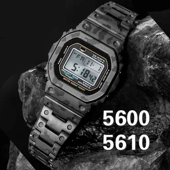 316L Nerūdijančio Plieno DW 5600 Kamufliažas Žiūrėti Dirželis Juosta ir Bezel Serijos GW5000 DW5035 Metalo Watchbands Padengti Įrankiai DW5600