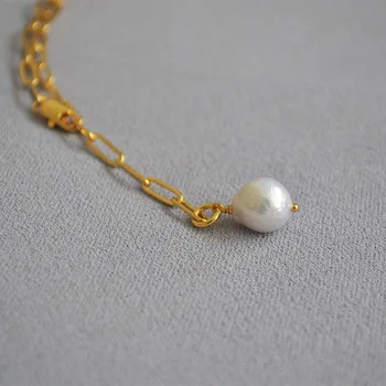 Europos ir Amerikos lieknas sagtis grandinės gėlo vandens baroko perlas paprastas šalto temperamento karoliai Y-grandinės