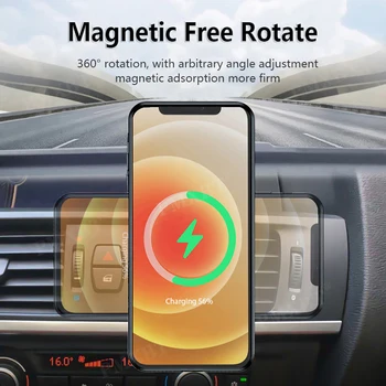 15W Mag Transporto priemonės Belaidis Kroviklis Magnetinio Automobilinis Telefono Laikiklis iphone 12 Mini/12 Pro Max/12 mobiliojo Telefono Serijos Saugus, Greitas Įkrovimas