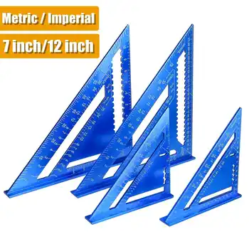 7inch 12 colių Metrinių Aliuminio Lydinio Kampas Valdovas Trikampio Matavimo Liniuote, Medžio Greičio Kvadrato Trikampio Kampas Matlankis