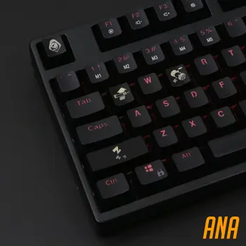 4 vnt/set keysets apšvietimas OW klavišą caps ABS išgraviruotas Keycap shine-per Overwatch žaidėjus, Mechaninė Klaviatūra ANSI juoda