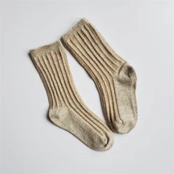 5 poros/daug berniukų rudenį kojinės vientisos spalvos juostele bamblys kulkšnies kojinės medvilnės mokyklos mergaičių kojinės vaikams, sporto kojinės chaussette