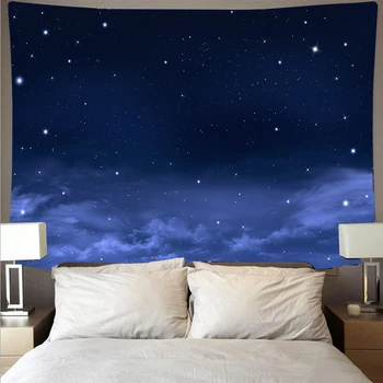 Paslaptingas visatos erdvės žvaigždėtą dangų didelis meno gobelenas psichodelinio sienos kabo paplūdimio rankšluostį poliesterio pluošto antklodė jogos GT49